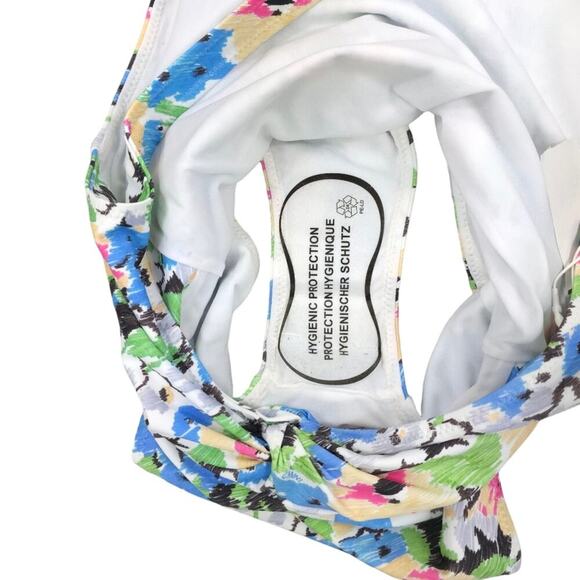 Ganni Floral One Piece Swimsuit Azure Blue Floral Bathingsuit - Picture 9 of 12